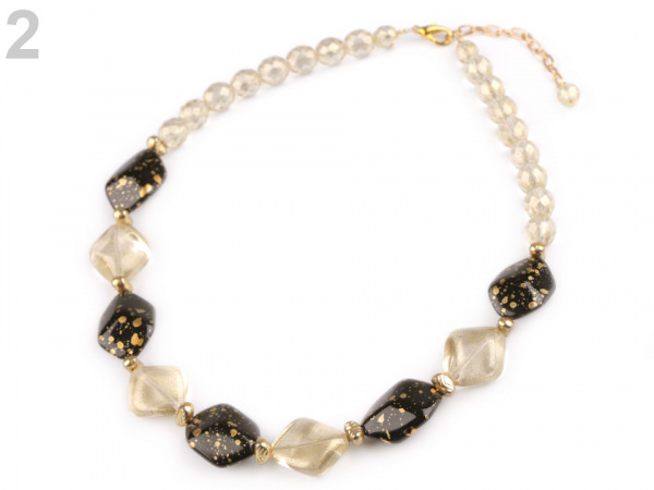 Náhrdelník ze skleněných broušených korálků