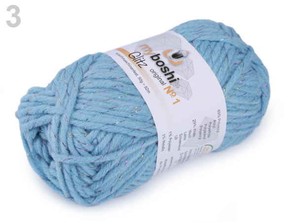 Pletací příze Myboshi Glitz 50 g s lurexem