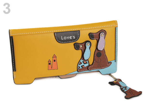 Dámská peněženka / dokladovka psi 10x20 cm