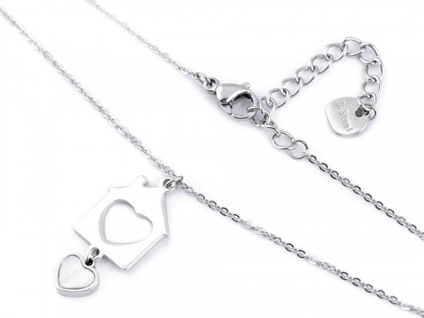 Náhrdelník z nerezové oceli srdce, strom života