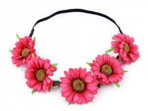 Pružná čelenka do vlasů s květy