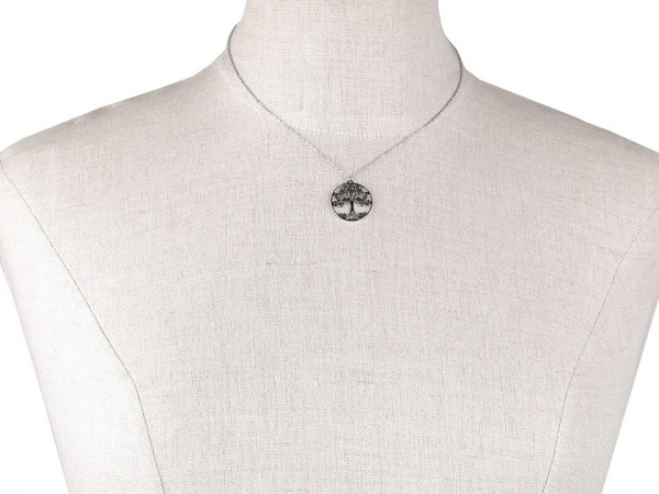 Náhrdelník z nerezové oceli srdce, strom života