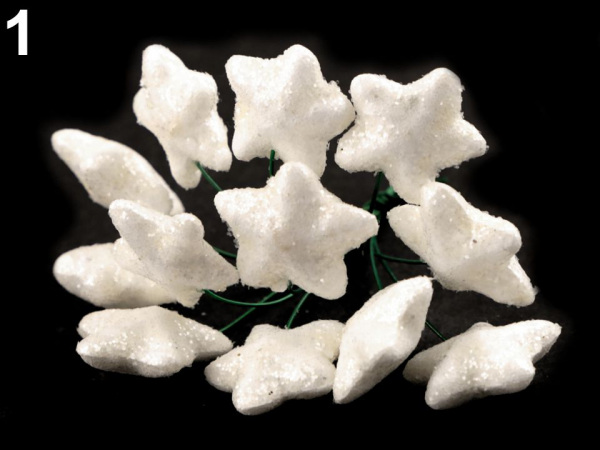 Vánoční hvězda na drátku s glitry 2. jakost