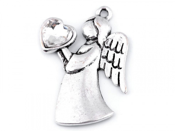 Přívěsek anděl se srdcem 24x36 mm
