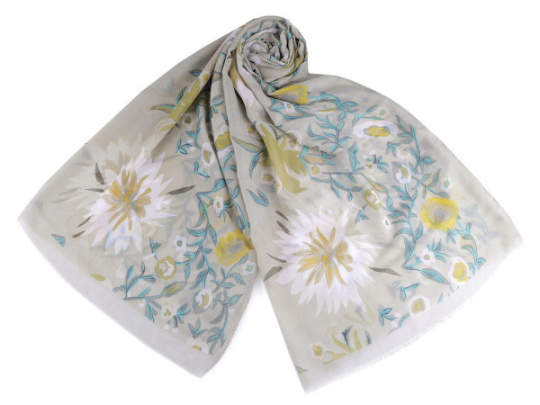 Šátek / šála květy 85x185 cm