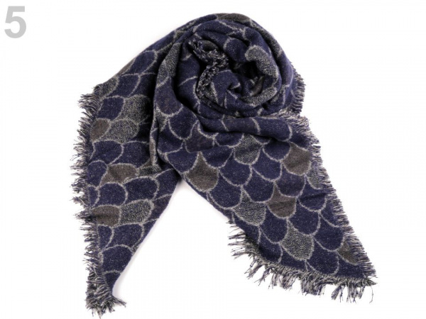 Šála zimní se střapci 63x190 cm