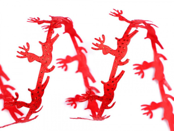 Saténový prýmek šíře 25 mm sobi s glitry