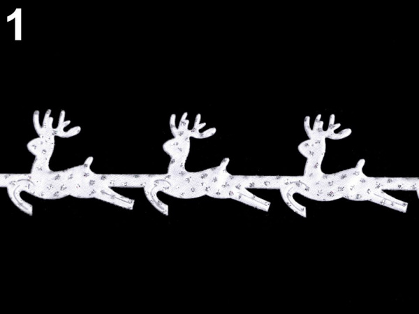 Saténový prýmek šíře 25 mm sobi s glitry