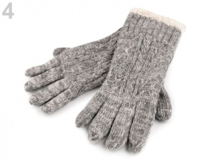 Dámské rukavice pletené s lurexem a kožíškem
