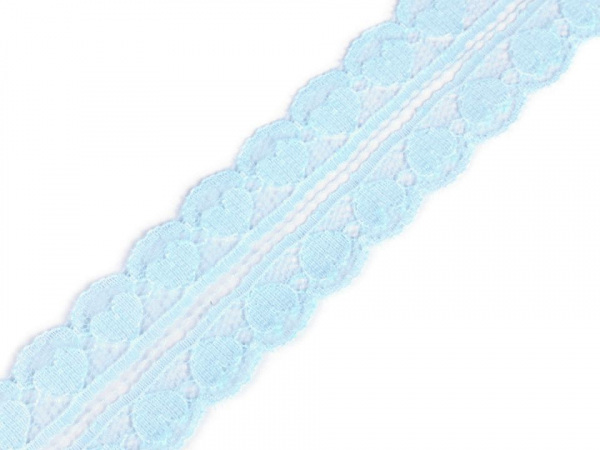 Silonová krajka / vsadka srdce šíře 30 mm