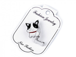 Brož pejsek s kostí