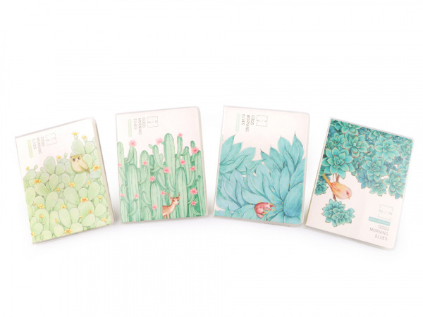 Mini zápisník linkovaný A7 kaktusy Languo