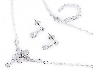 Náhrdelník a náušnice s broušenými kamínky - jablonecká bižuterie