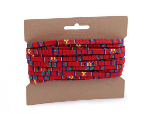 Šňůra plochá šíře 7 mm indiánský motiv