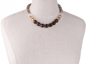 Perlový náhrdelník broušené ohňovky