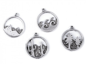 Přívěsek kaktusy, stromy, hory, moře Ø20 mm