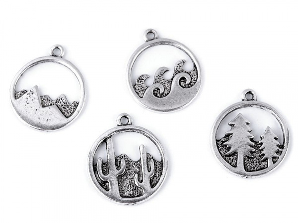 Přívěsek kaktusy, stromy, hory, moře Ø20 mm