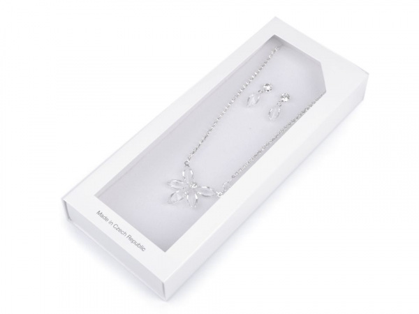 Náhrdelník a náušnice s broušenými kameny - jablonecká bižuterie