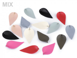 Polotovar list / kapka z eko kůže s kovovým kroužkem