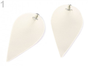 Polotovar list / kapka z eko kůže s kovovým kroužkem