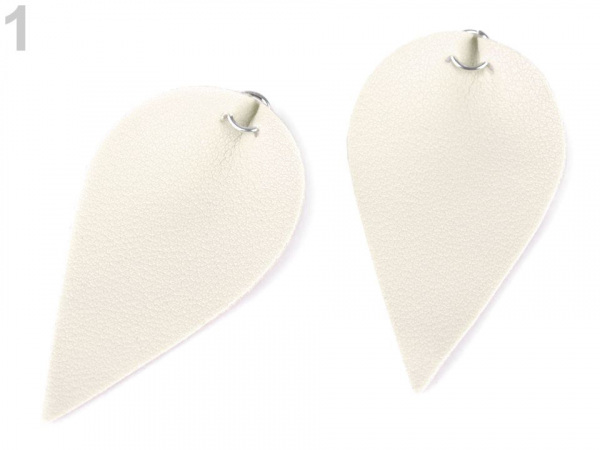 Polotovar list / kapka z eko kůže s kovovým kroužkem