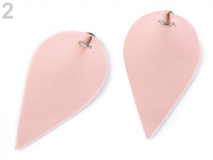 Polotovar list / kapka z eko kůže s kovovým kroužkem