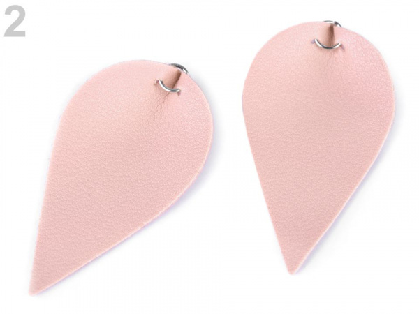 Polotovar list / kapka z eko kůže s kovovým kroužkem