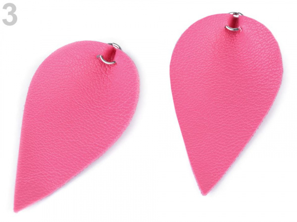 Polotovar list / kapka z eko kůže s kovovým kroužkem