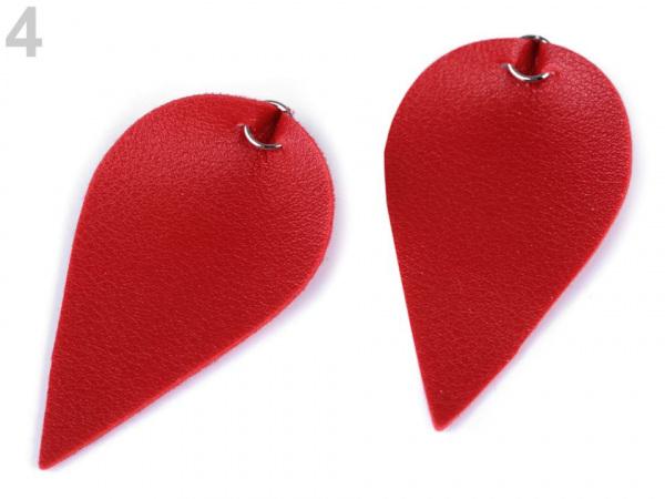 Polotovar list / kapka z eko kůže s kovovým kroužkem