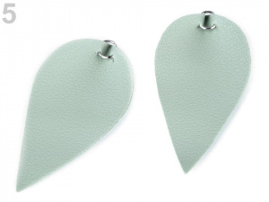 Polotovar list / kapka z eko kůže s kovovým kroužkem