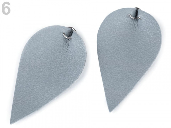 Polotovar list / kapka z eko kůže s kovovým kroužkem