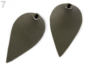 Polotovar list / kapka z eko kůže s kovovým kroužkem