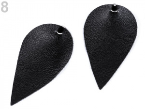 Polotovar list / kapka z eko kůže s kovovým kroužkem