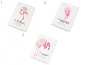 Mini zápisník linkovaný A7 plameňák Languo