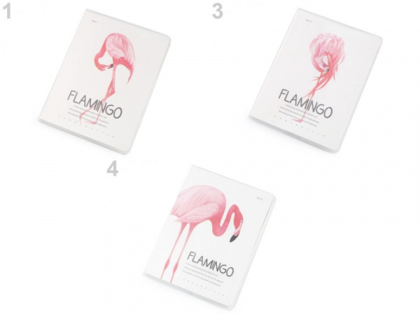 Mini zápisník linkovaný A7 plameňák Languo