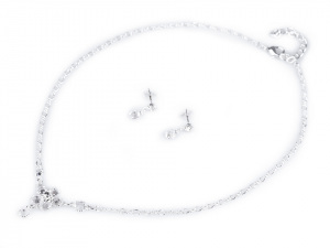 Náhrdelník a náušnice s broušenými kamínky - jablonecká bižuterie