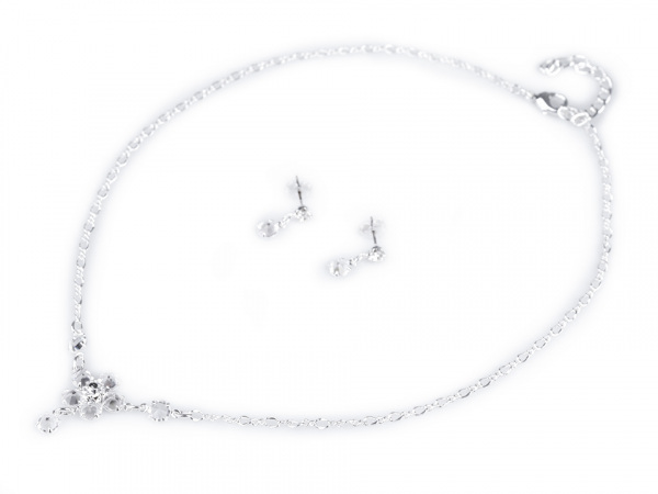 Náhrdelník a náušnice s broušenými kamínky - jablonecká bižuterie