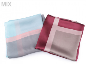 Saténová šála geometrické tvary 90x180 cm