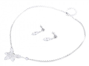 Náhrdelník a náušnice s broušenými kameny - jablonecká bižuterie