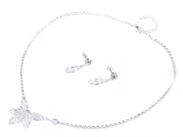 Náhrdelník a náušnice s broušenými kameny - jablonecká bižuterie