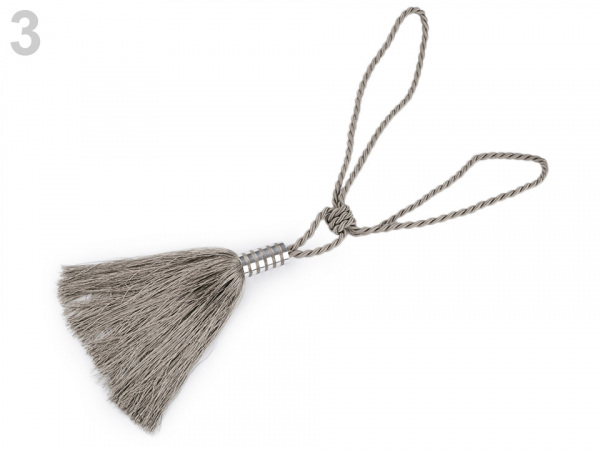 Velký dekorační úvaz / šňůra na závěsy se střapcem