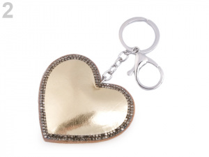 Přívěsek na kabelku / klíče srdce metalické