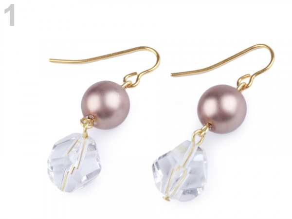 Perlové náušnice s broušenými korálky