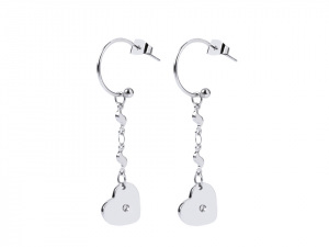 Náušnice z nerezové oceli srdce s broušeným kamínkem