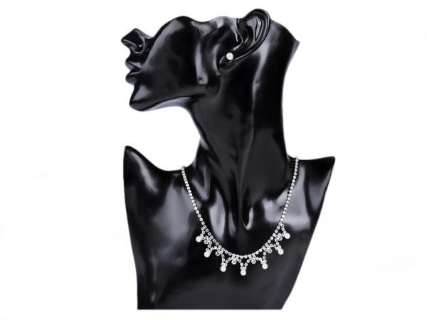 Štrasová souprava s perlami - jablonecká bižuterie