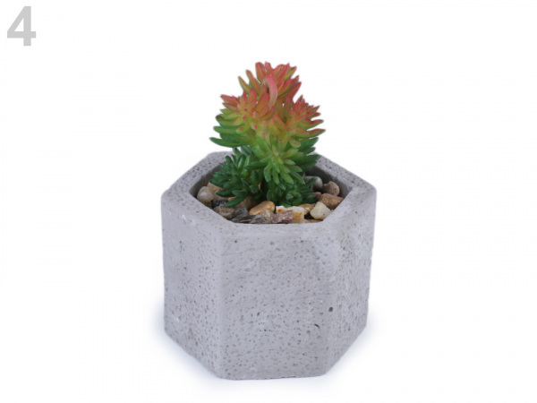 Umělý sukulent / kaktus v betonovém květináči