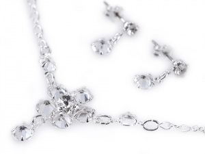 Náhrdelník a náušnice s broušenými kamínky - jablonecká bižuterie