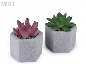 Umělý sukulent / kaktus v betonovém květináči