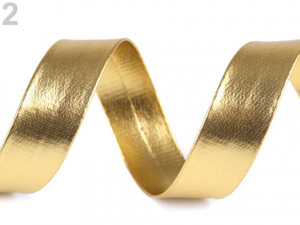 Šikmý proužek koženkový šíře 20 mm stříbrný, zlatý