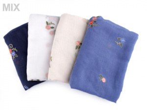 Šála vyšívané květy 70x180 cm 2. jakost